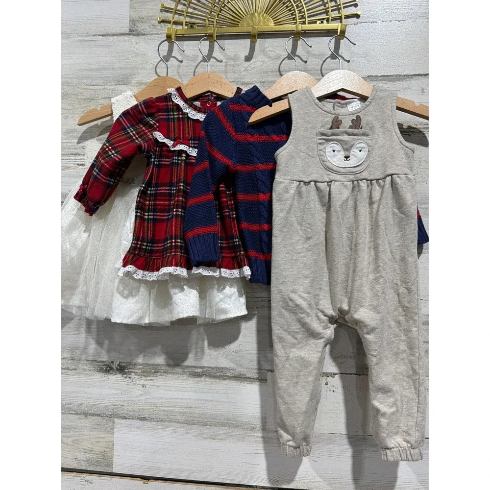 Nannette Little Me Cat & Jack Carter's Bundle‎ Girls 12M Sparkle Holiday EUC